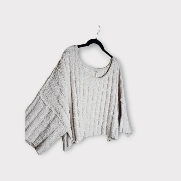 Free People Good Day Cropped Sweater Cream Women’s XS - Picture 3 of 9